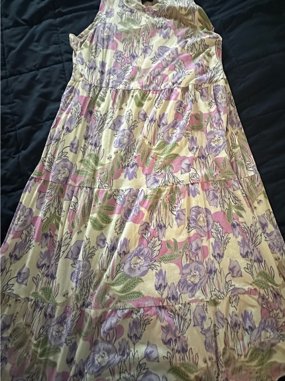 Lane Bryant Floral Tiered Maxi dress in Lavender and Pink